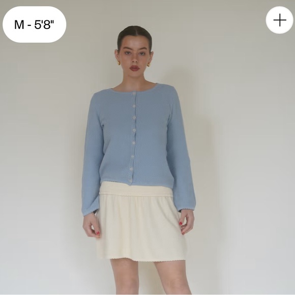 Djerf Avenue Amorini Cardigan Blue! Size M. Worn twice! - Picture 7 of 9